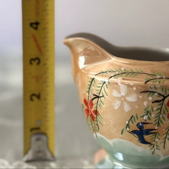 Vintage Japan Lustre Blue Bird Creamer From  1930s - Picture 10 of 10